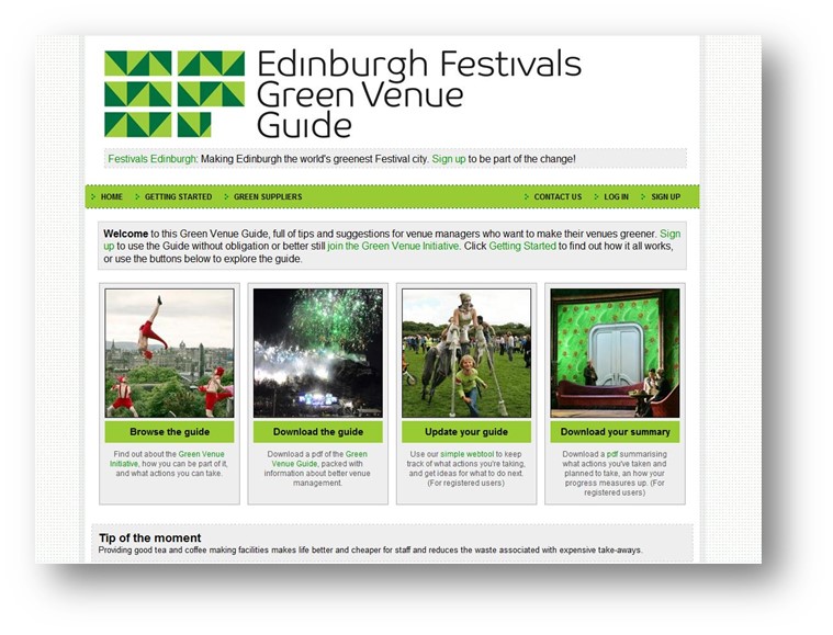 Green Venue website