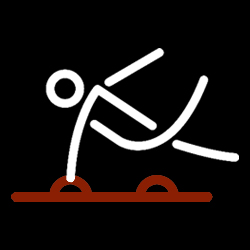 A graphic with an icon representing Gymnastics, in the black and red of the Royal Edinburgh Military Tattoo