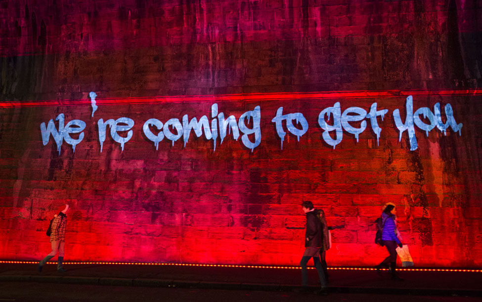 Edinburghs Hogmanay Message from the Skies Regent Bridge Chris Watt 4