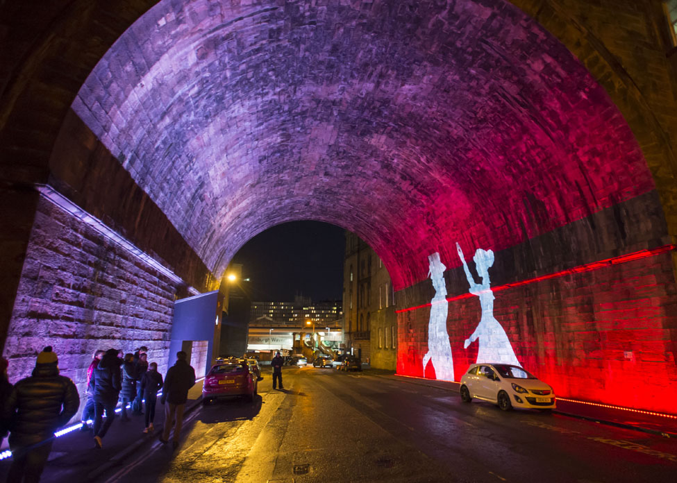 Edinburghs Hogmanay Message from the Skies Regent Bridge Chris Watt